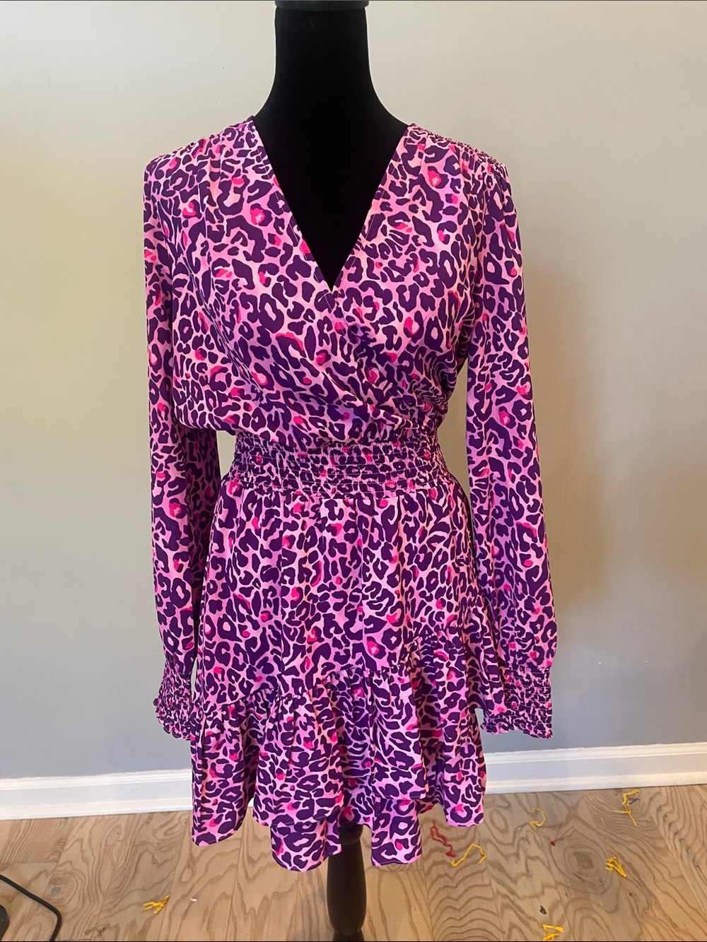 Pink & Purple Leopard Print Long Sleeve Dress by lily pulitzer - new size 2